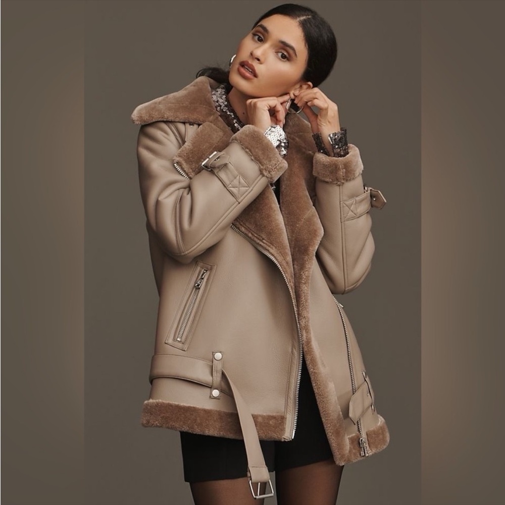 NWT Avec Les Filles Faux Shearling Jacket XXS XS